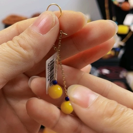 琥珀未镶嵌耳饰吊坠