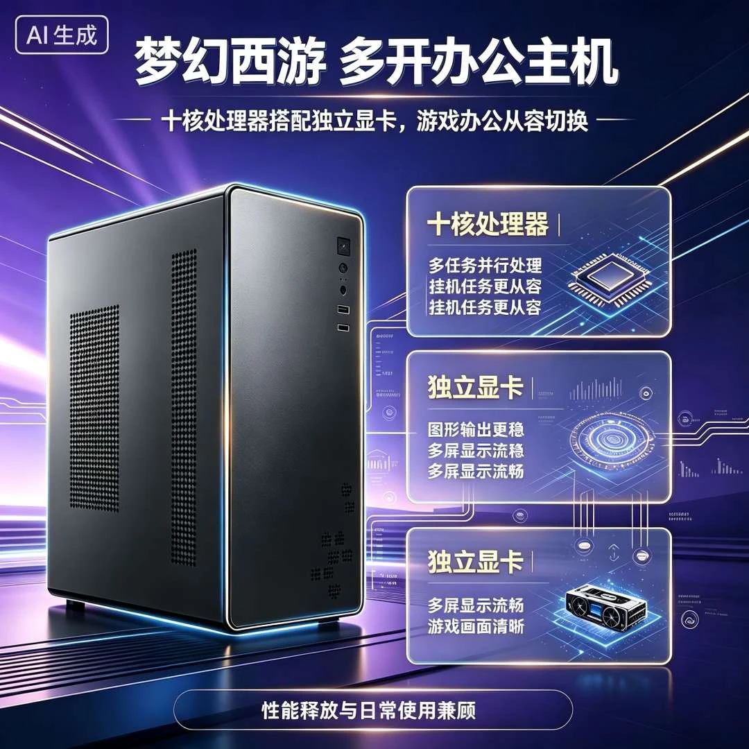 腾讯全家桶 梦幻8开 大话传奇 DNF 办公游戏电脑主机