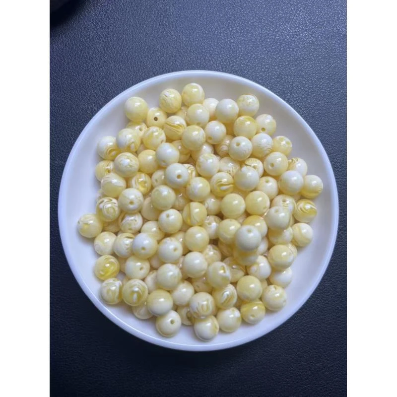 天然蜜蜡散珠  骨瓷白686--卡6MM -- 50颗（赠弹力绳）