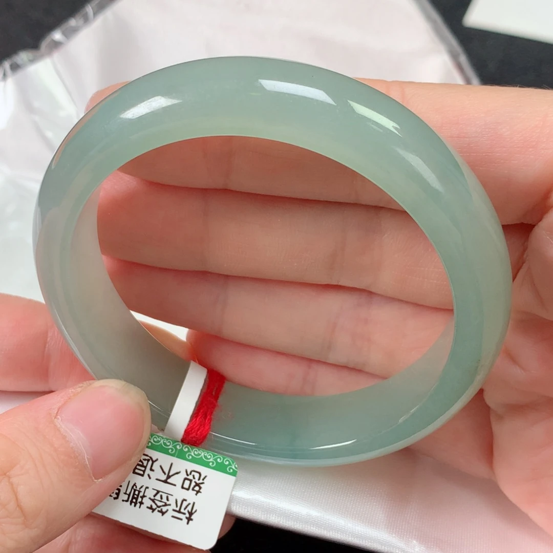未镶嵌手镯翡翠缅甸天然翡翠手镯56圈口