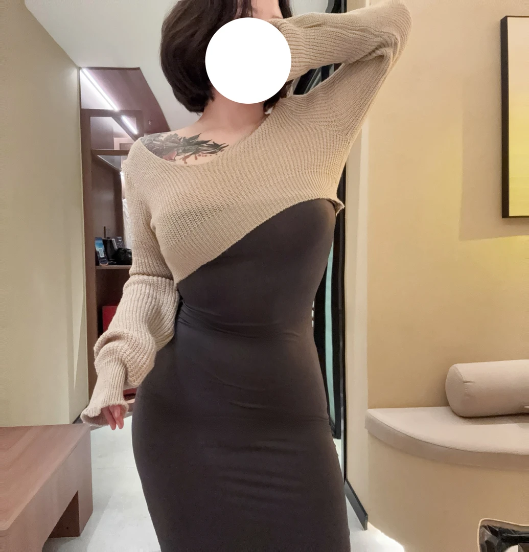 斩男小秘诀 小秘书性感冰丝绑带镂空毛衣套装分体修身睡衣