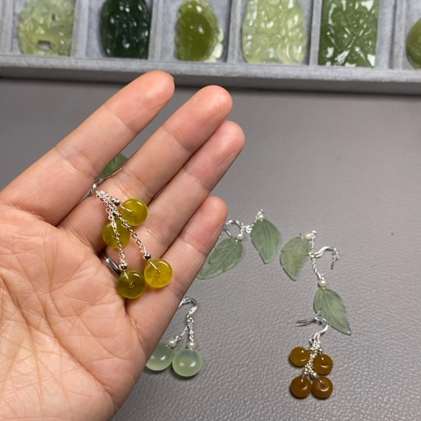 【闪购商品】蛇纹石玉未镶嵌挂件耳饰耳环项链