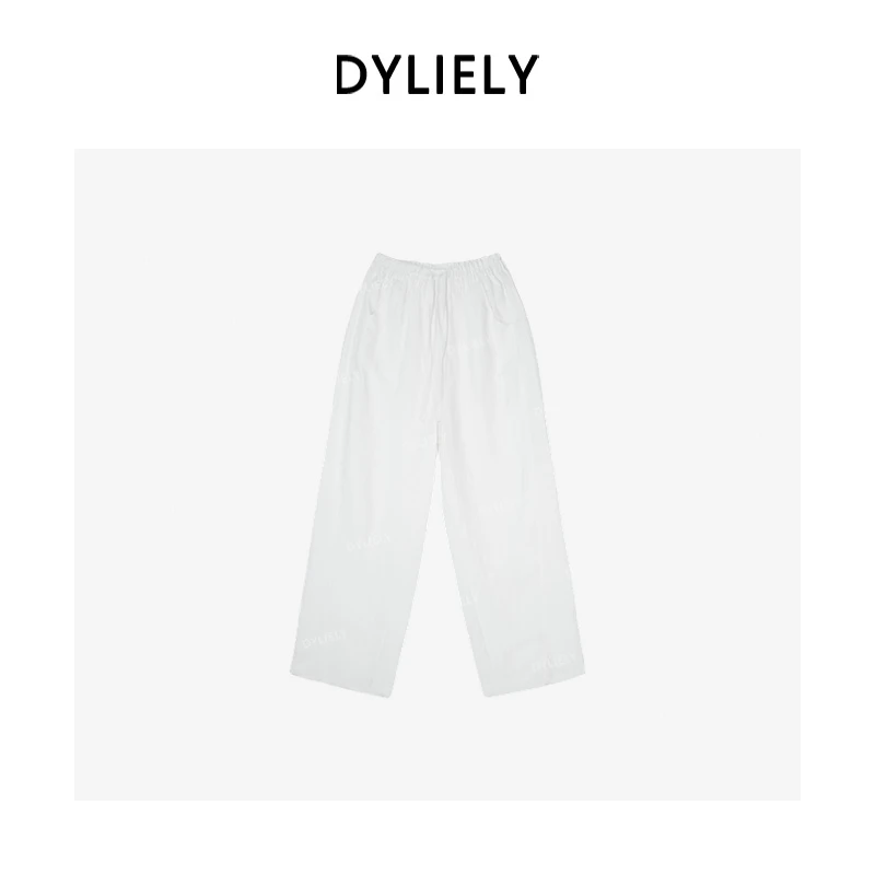 DYLIELY【凉感麻裤】大麻轻薄肌理感中高腰休闲裤K25220