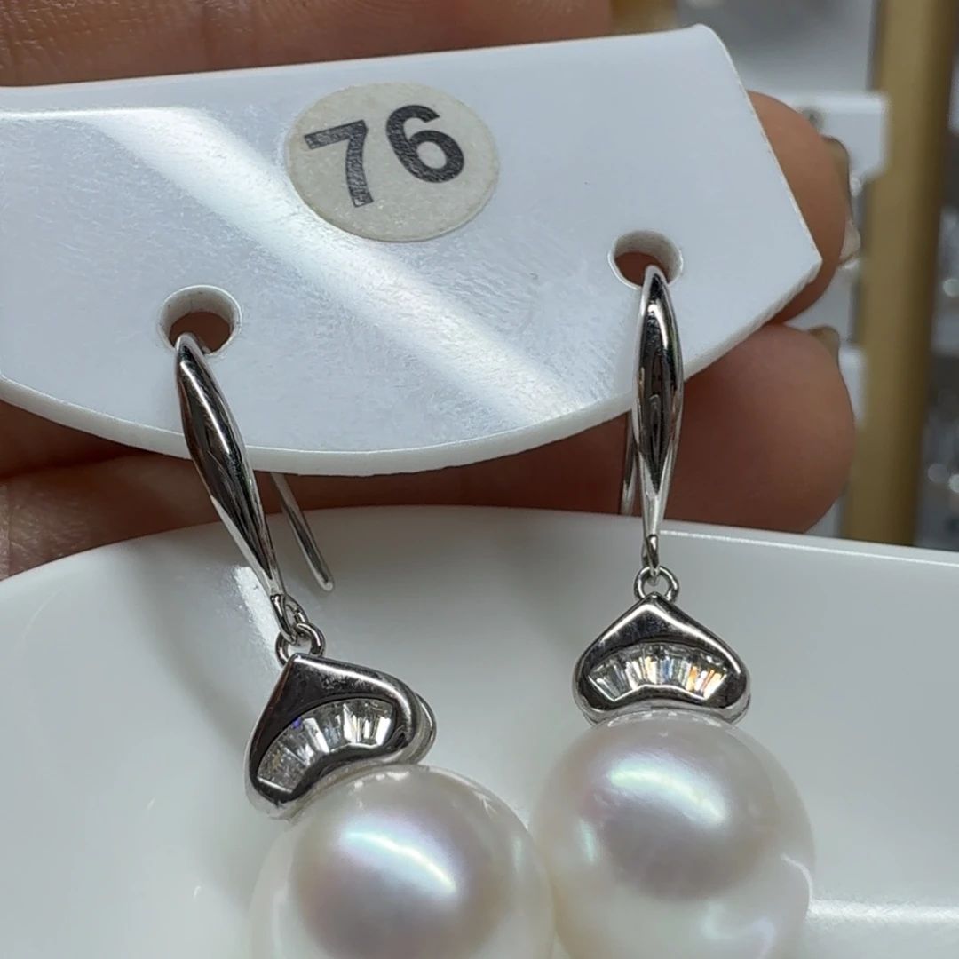 致***春淡水珍珠银S925镶嵌耳饰珍珠