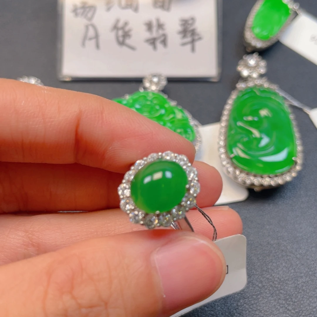 翡翠银S925镶嵌吊坠(不含链)
