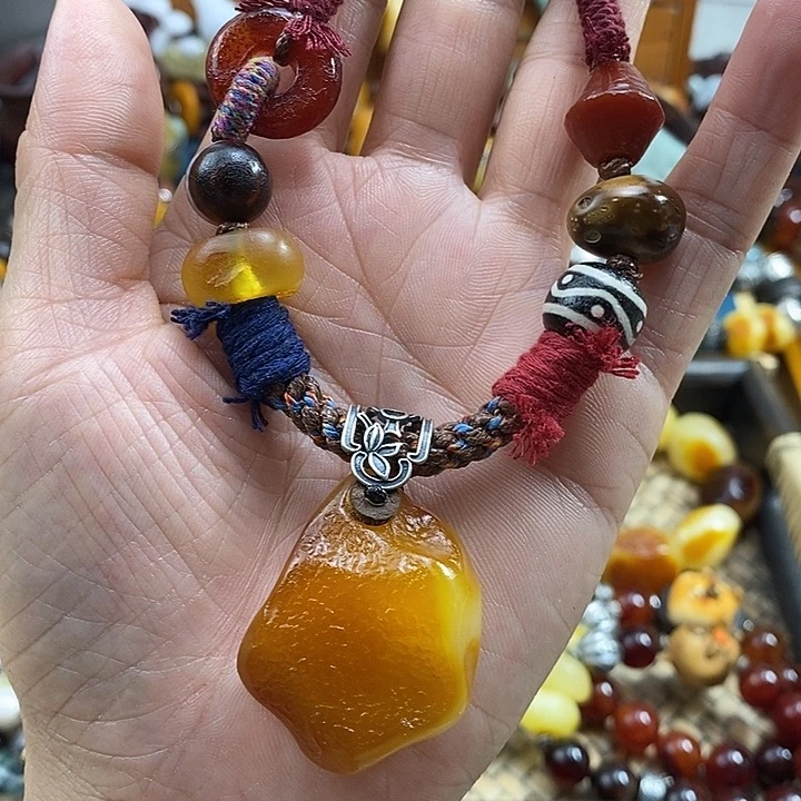 未镶嵌项链蜜蜡项链