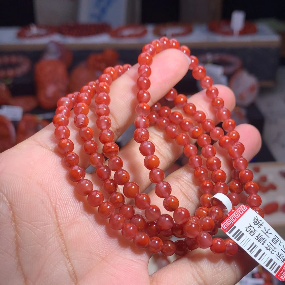 南红玛瑙未镶嵌珠宝半成品火焰多圈5m