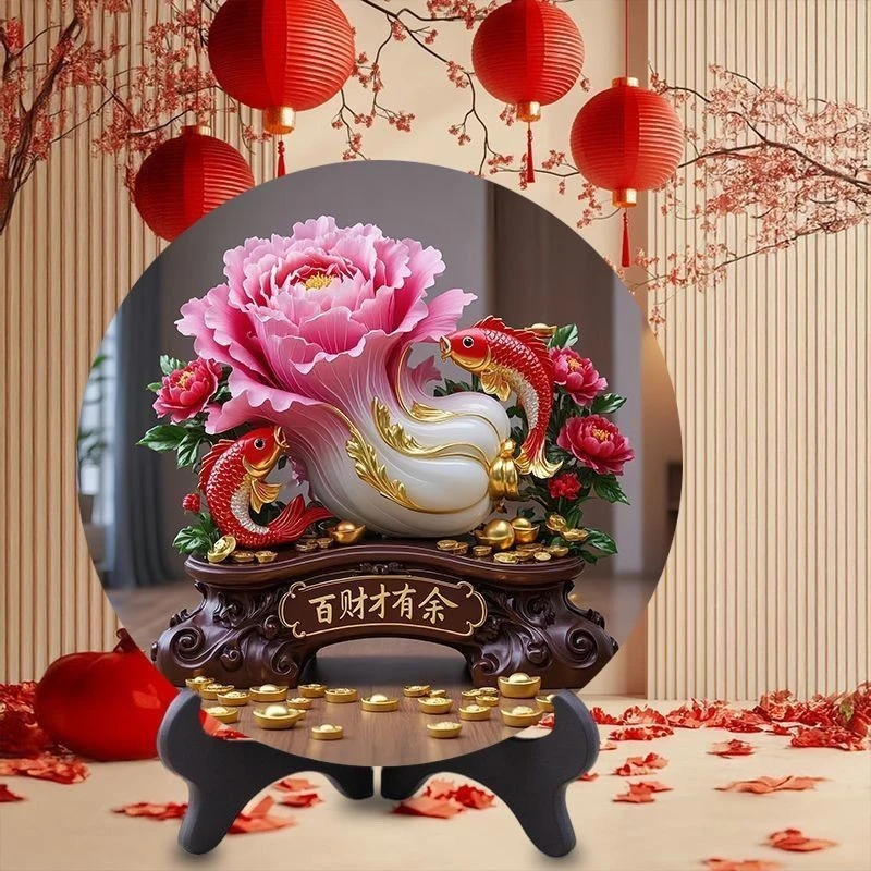 百财有余锦鲤好寓意招财摆件家用旺宅进门玄关摆件百财进门摆台