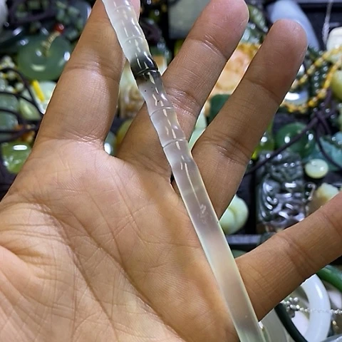 岫玉未镶嵌发饰发簪