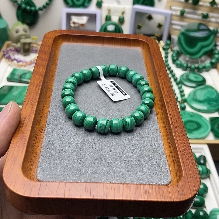 孔雀石手串未镶嵌儒***力