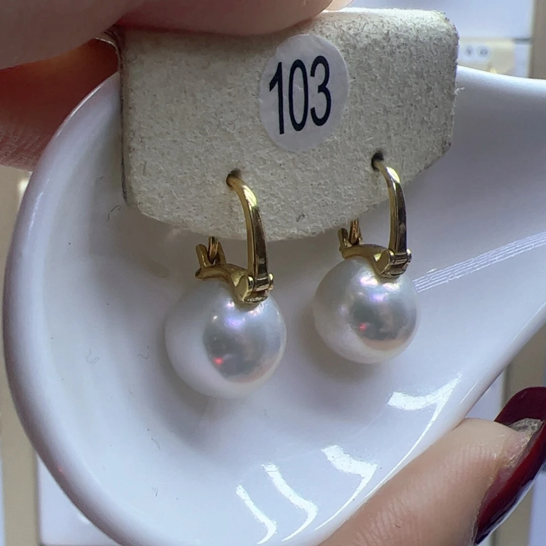 淡水珍珠耳饰银S925镶嵌