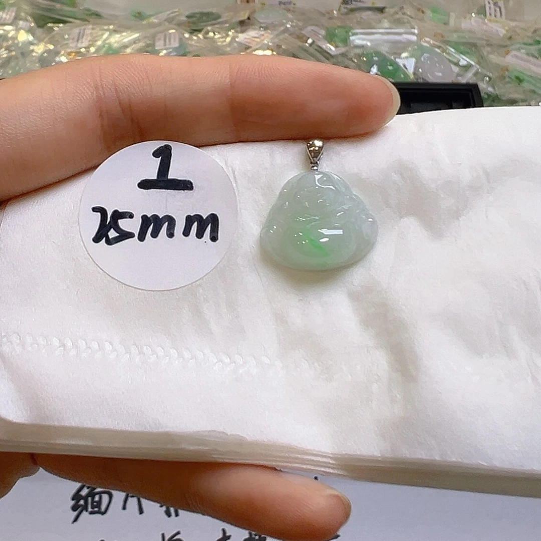 翡翠18K金镶嵌吊坠(不含链)翡翠