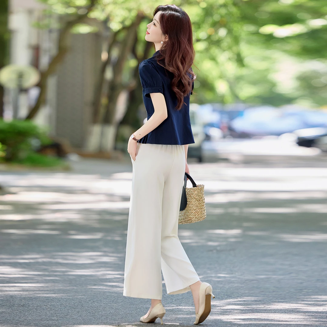 今年流行漂亮套装女2025新款夏季一整套穿搭洋气减龄阔腿裤两件套