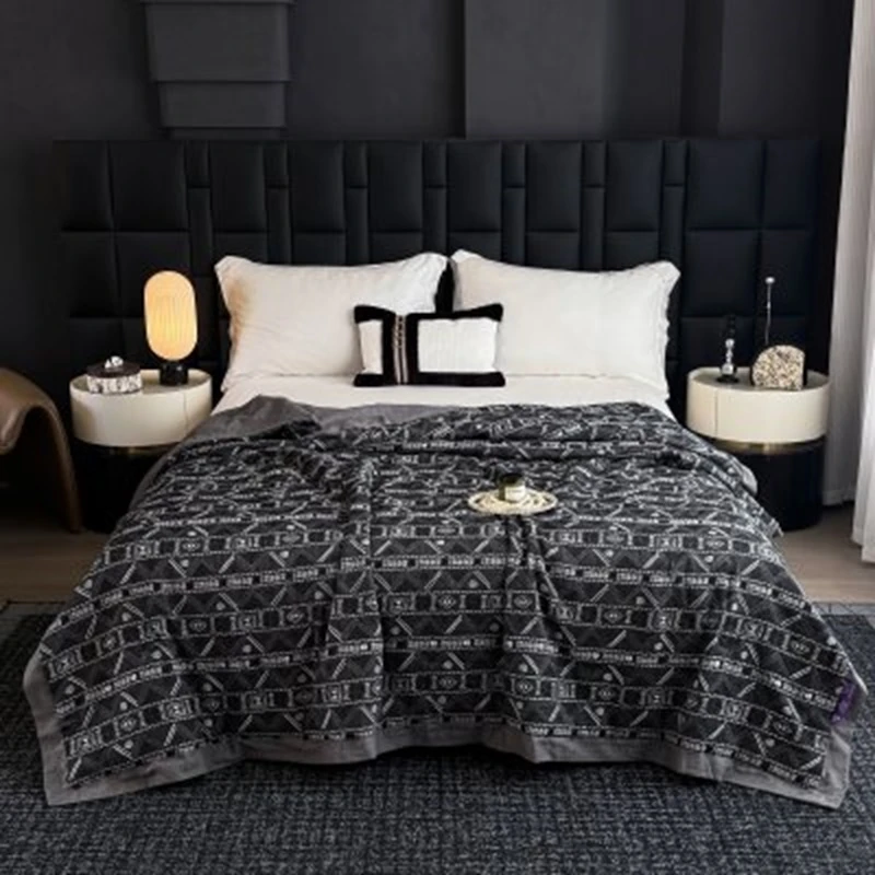 x【黎初-黑】200*230cm夏被家用简约轻奢可机洗