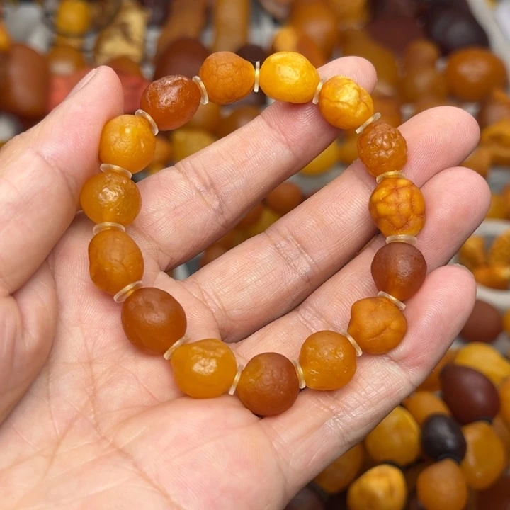 裸石琥珀未镶嵌天然蜜蜡手串
