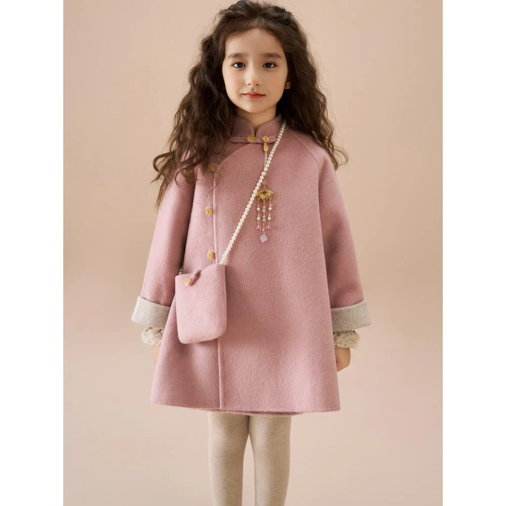 2025专属定制两面两穿2025新款儿童双面绵羊毛女童毛呢外套呢子大