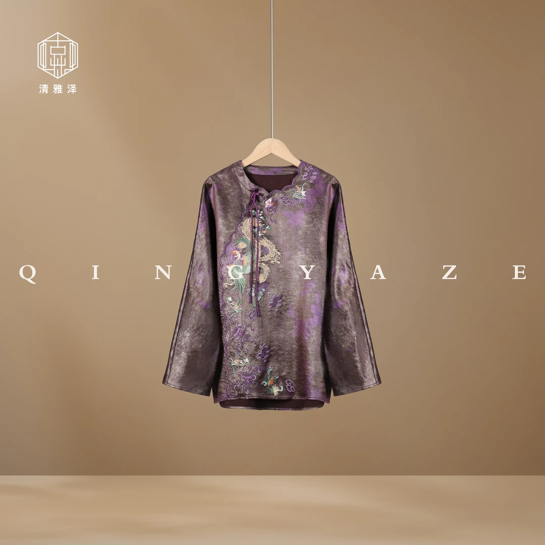 紫凤鸑鷟！重工刺绣新中式衬衣！GZ5415