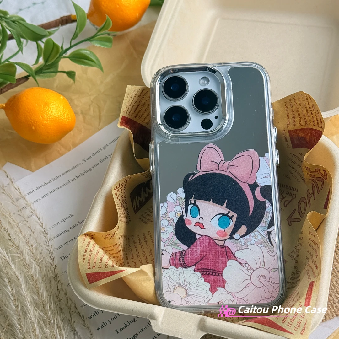 ins简约高级molly电镀镜面苹果16pro手机壳适用苹果14/13/15pro