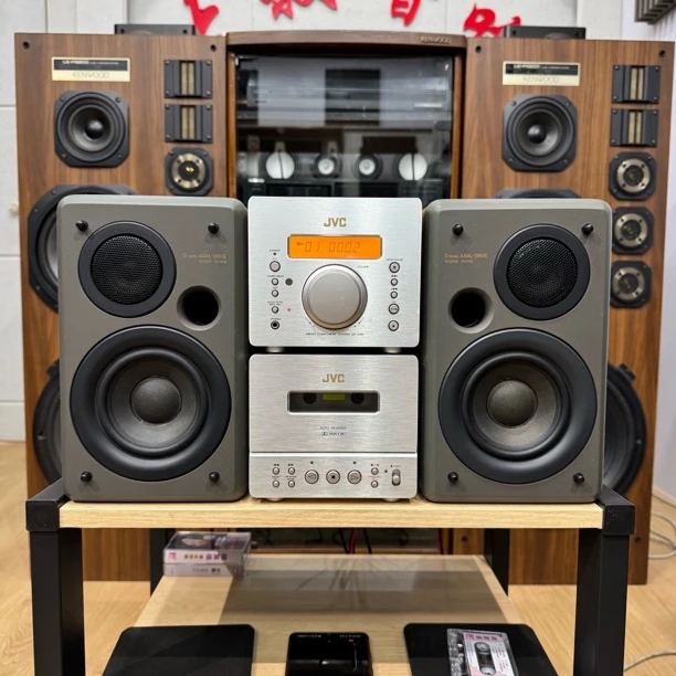 9新 JVC/杰伟世 JVC，D88桌面迷你音响4件套，功能完好，运费自理