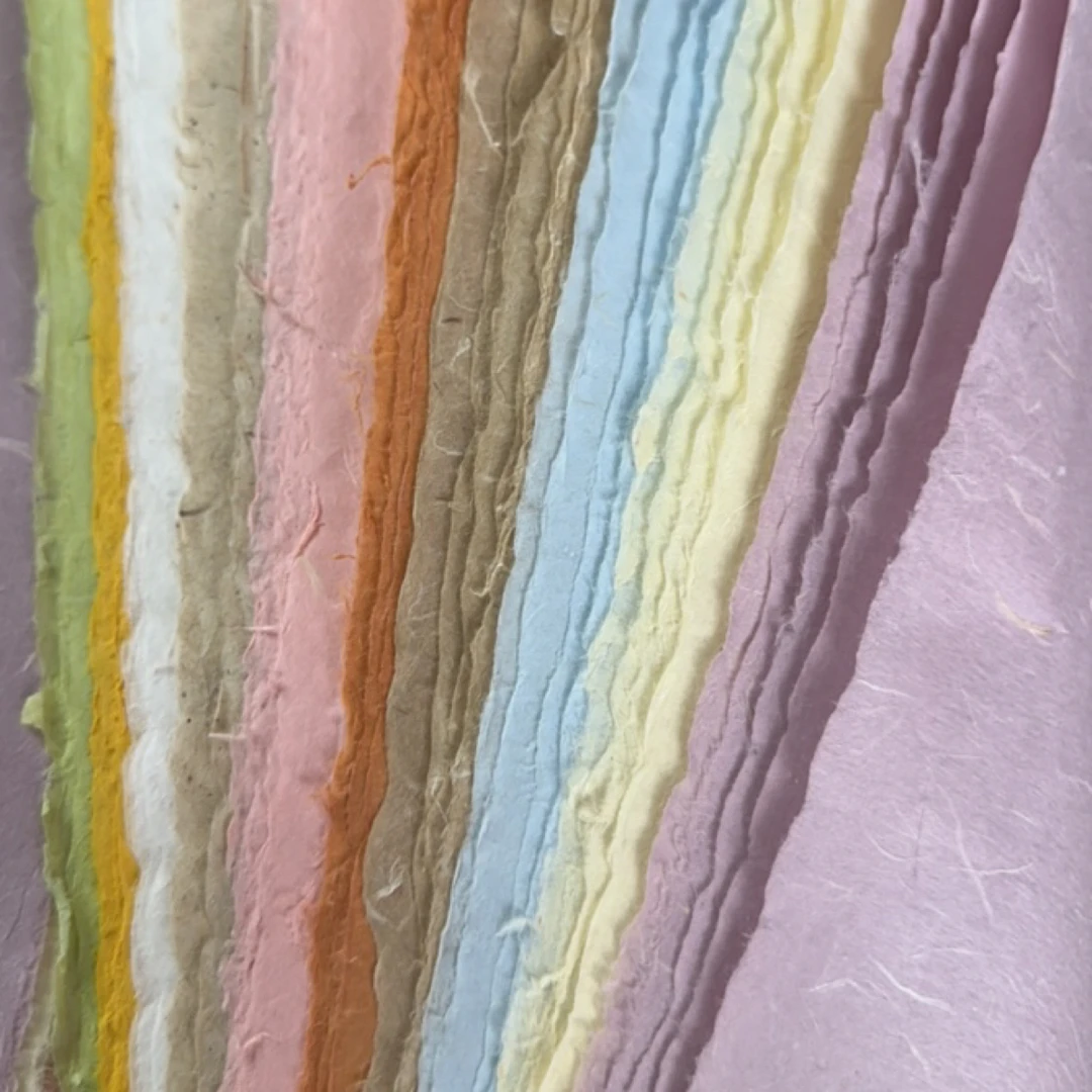 睿安堂纯手工34✖️69CM书法作品楮皮十色云龙笺3到4分熟50张