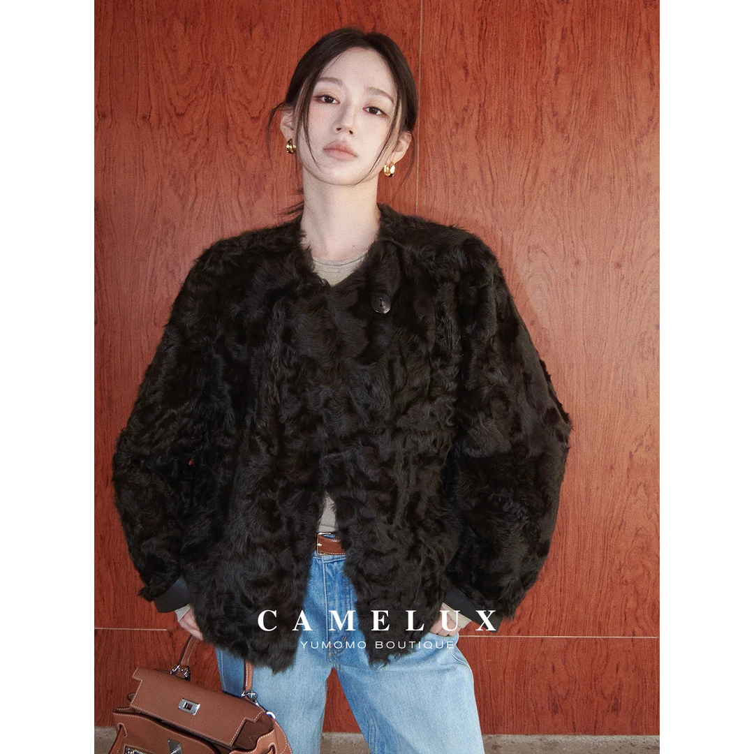 【Camelux线】正品典藏级软宝石小湖羊皮毛一体皮草系列  QPA3016