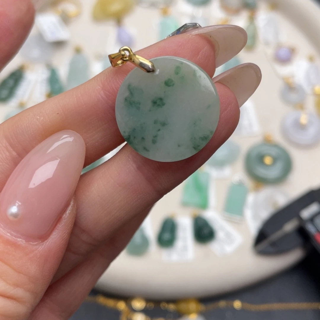 翡翠银S925镶嵌吊坠(不含链)