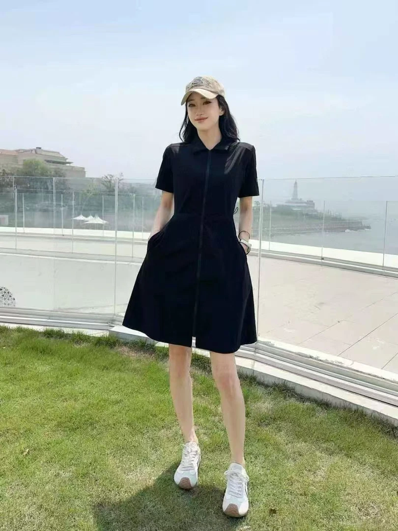 女款夏季拉链百搭长裙