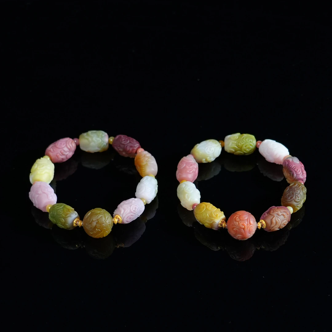 V姐|心选|盐源玛瑙设计圆珠手串 18K-QC122311 多样性发其一