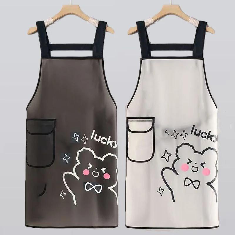 TPU免洗加厚防水油男女围裙家用厨房做饭防油围腰水产餐饮工作服J