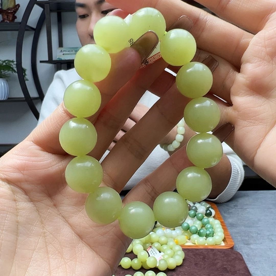 和田玉未镶嵌手链16若羌黄口