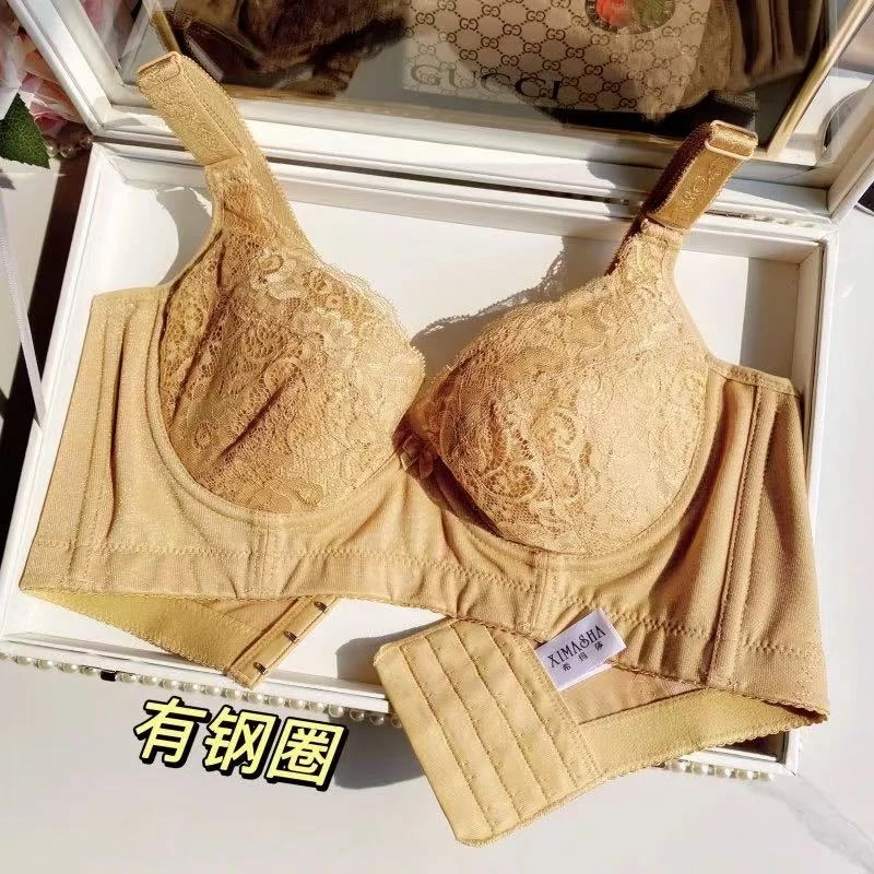 蚕丝蛋白院线大胸显小薄款软钢圈聚龙收副乳调整型文胸