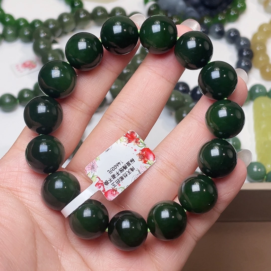 未镶嵌手链和田玉（碧玉）14 特细 俄 红皮老料