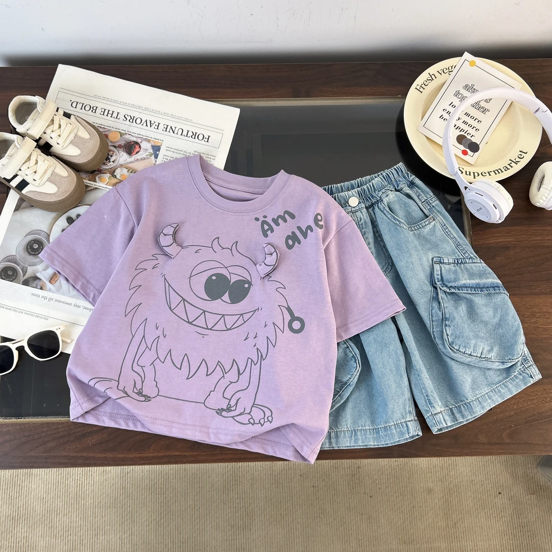 【米佑】2025年新款儿童短袖短裤夏季潮流穿搭夏款套装WQ225