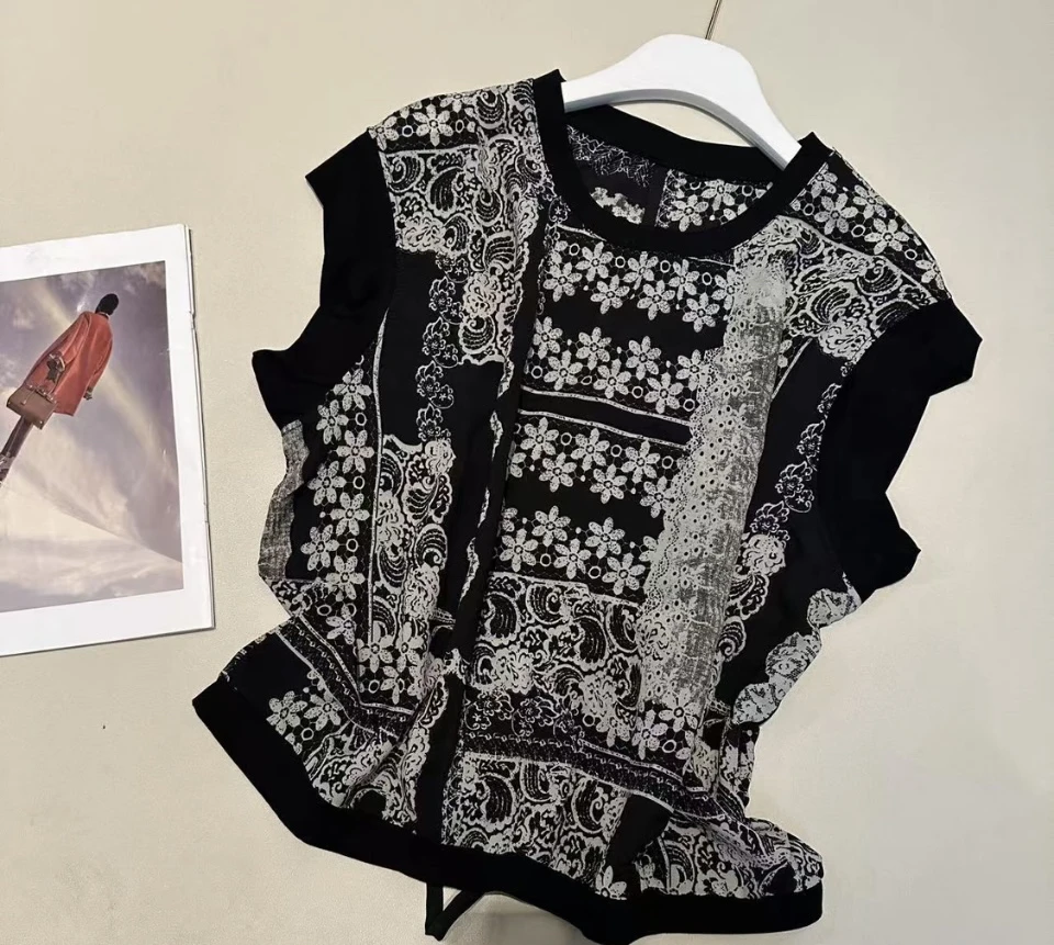 夏款无袖时尚休闲女士圆领抽绳小衫百搭气质宽松套头