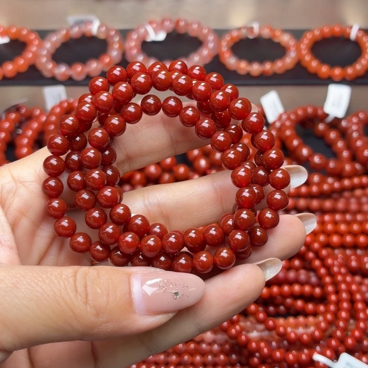 兮***兮玛瑙/玉髓未镶嵌天然玛瑙手串单圈