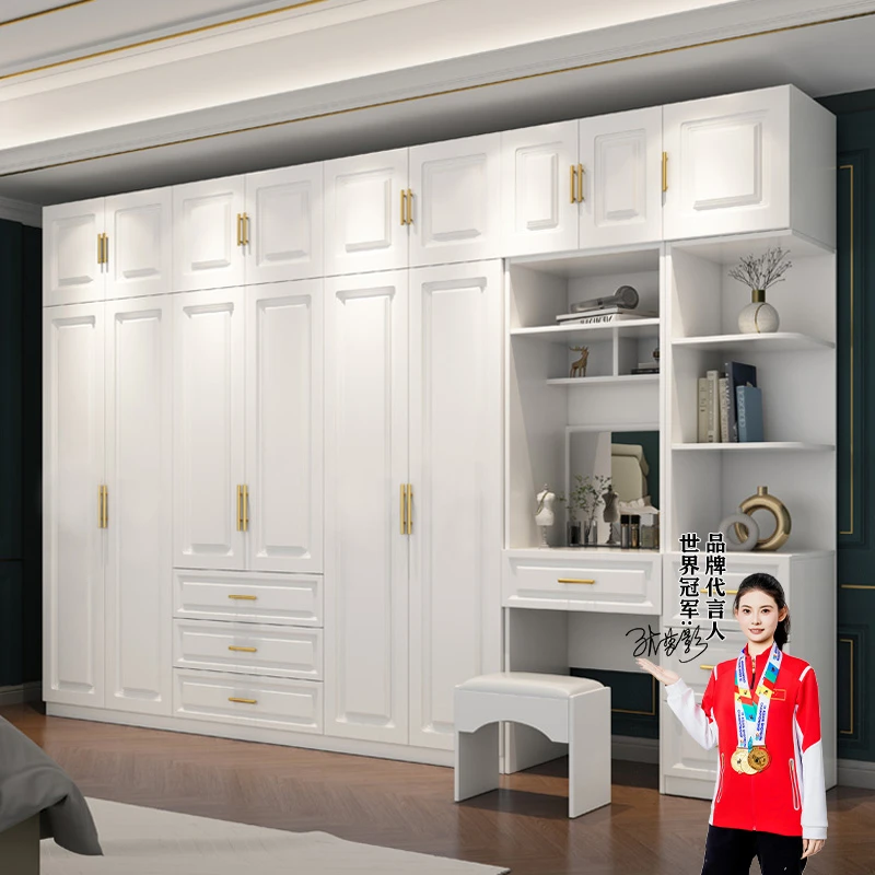 衣柜欧式简易加深60cm经济型简约现代白色出租房用组装六门大衣橱
