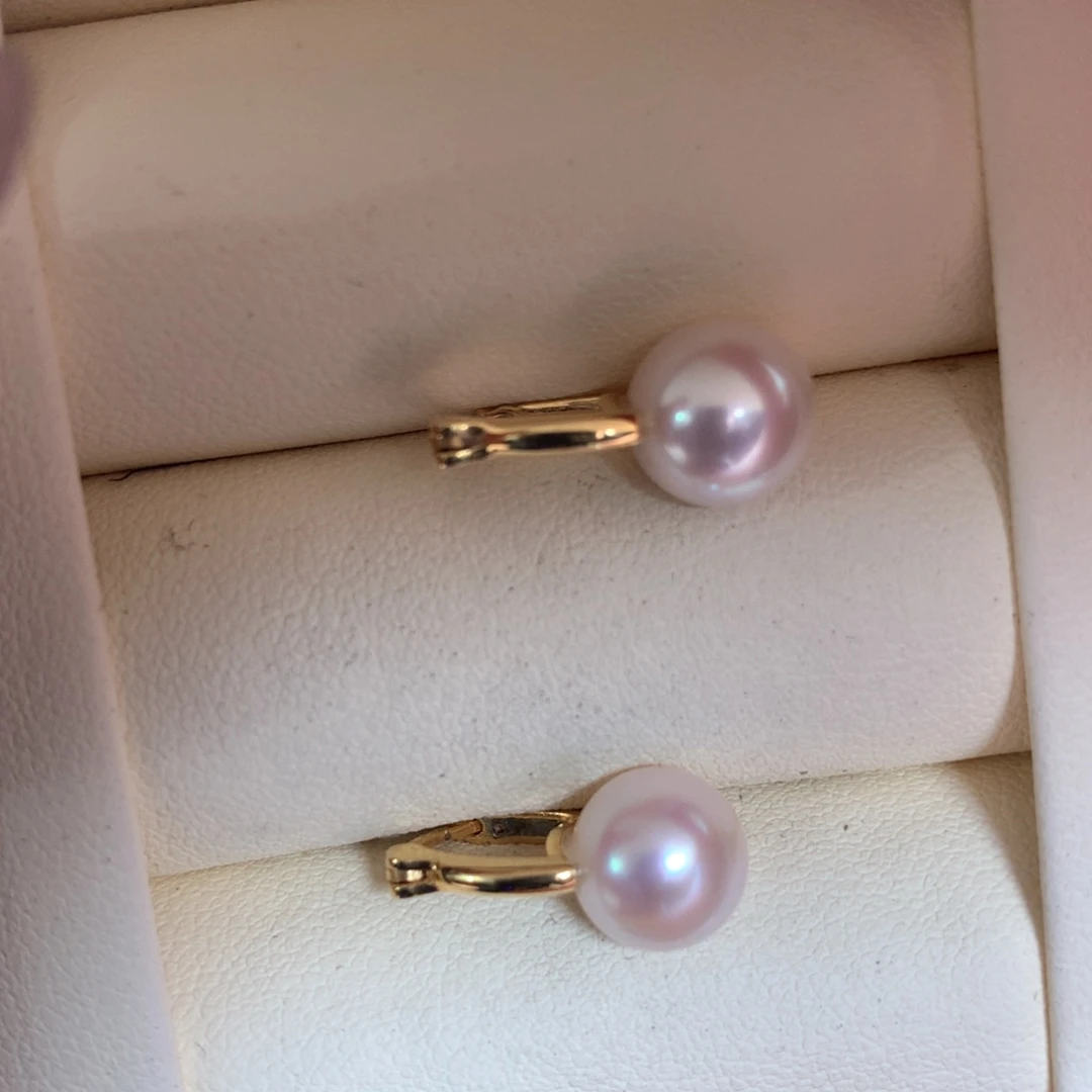 海水珍珠耳饰18K金镶嵌