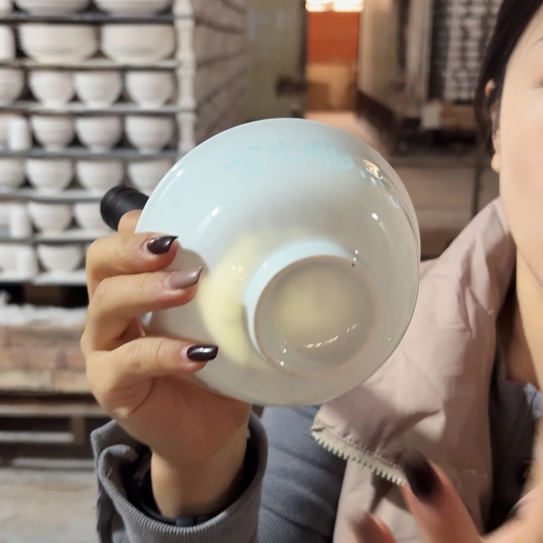 白瓷景德镇陶瓷微瑕米饭碗2个无底款