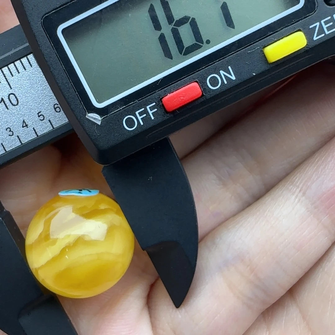 蜜蜡未镶嵌裸石飘花圆珠
