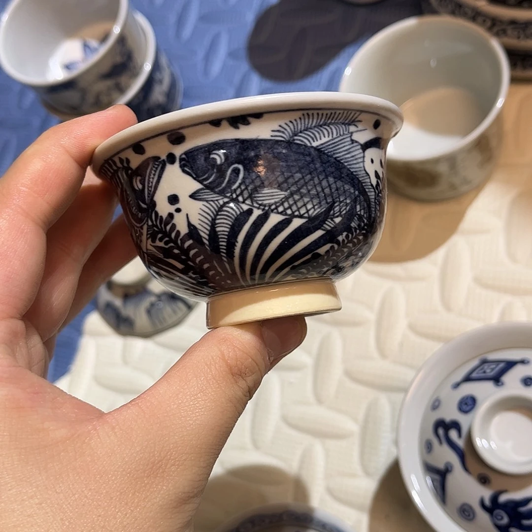 大瑕疵鱼藻压手杯