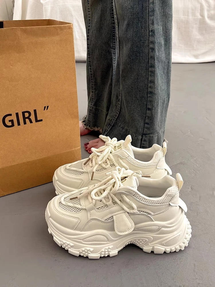 2025新款爆款炸街厚底老爹鞋女增高ins潮秋网面百搭休闲运动鞋67
