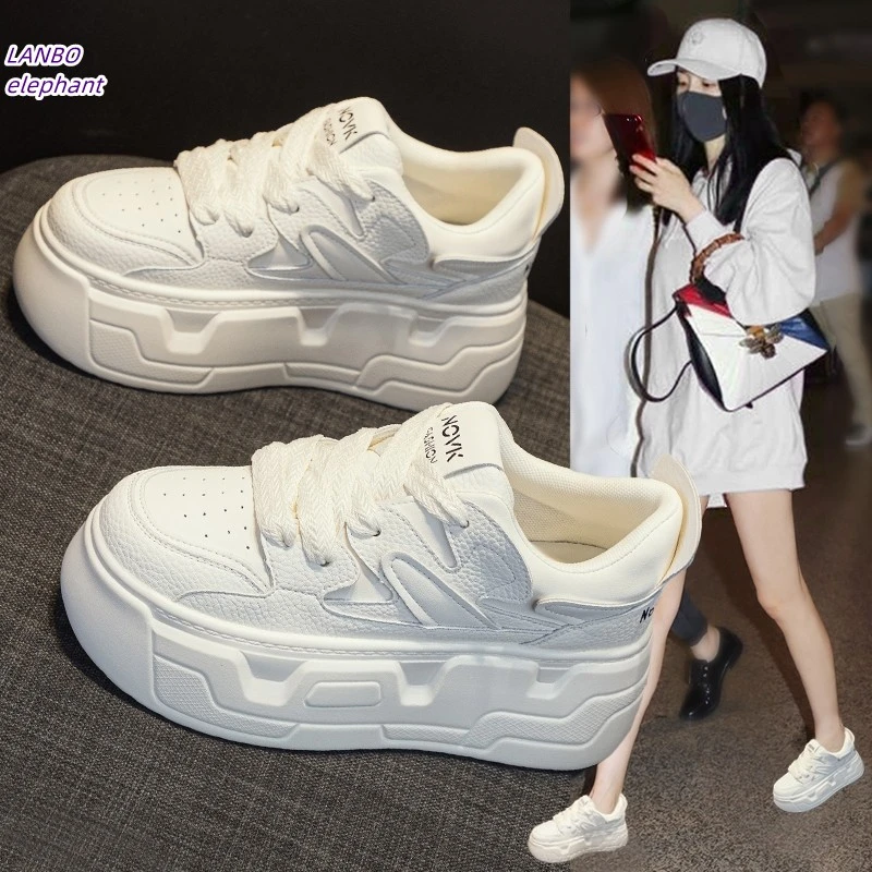 9/12B【8厘米】超透气显高显瘦显腿长真皮内增高小白鞋女