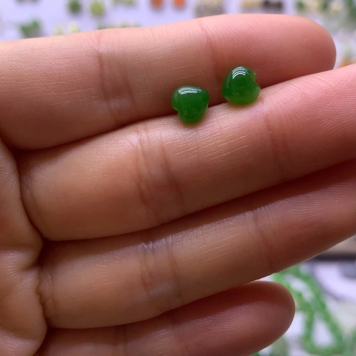 和田玉银S925镶嵌耳饰