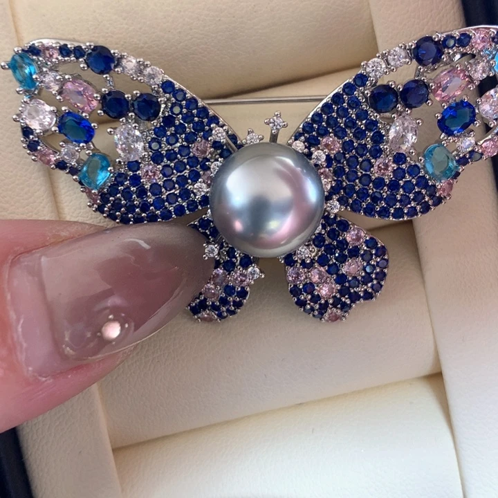 未镶嵌胸饰海水珍珠