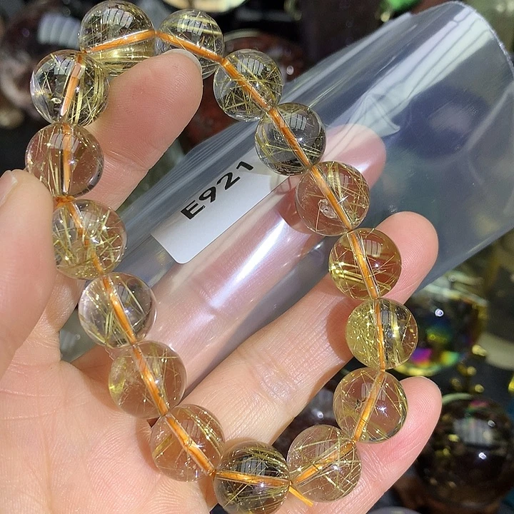 水晶天然水晶发晶手串13m m未镶嵌