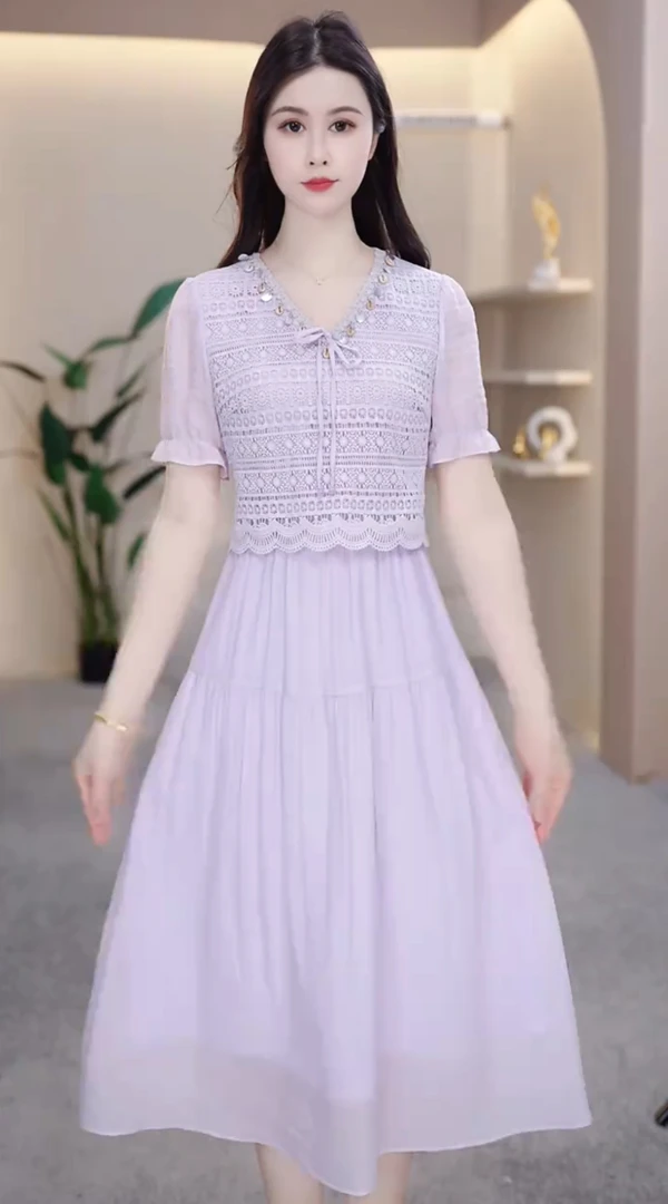 【玥欣服饰】KK656#夏季 新款  减龄 气质 优雅 连衣裙