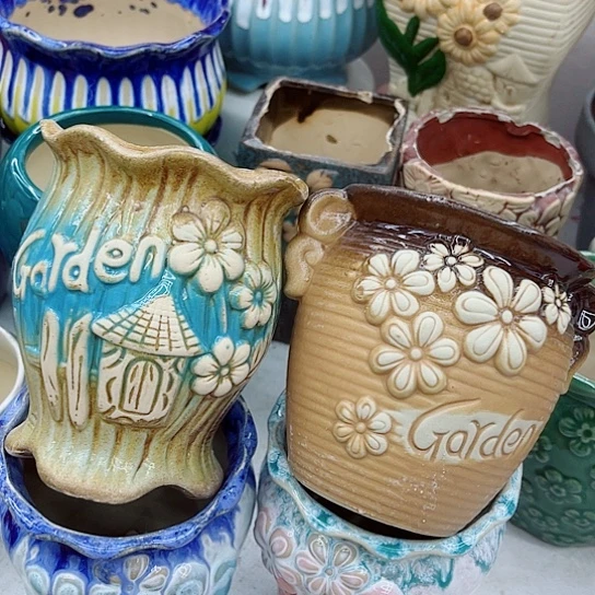 多肉绿植陶瓷花盆9.9包邮，有空