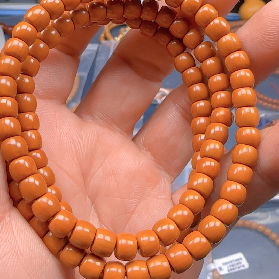 橄榄核手串老挝S+级核尖极限弧尺寸6.4