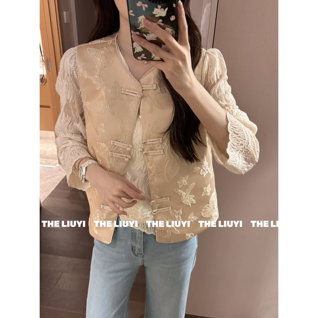 【LIUYI】扶摇~新中式盘扣重工提花马甲52279