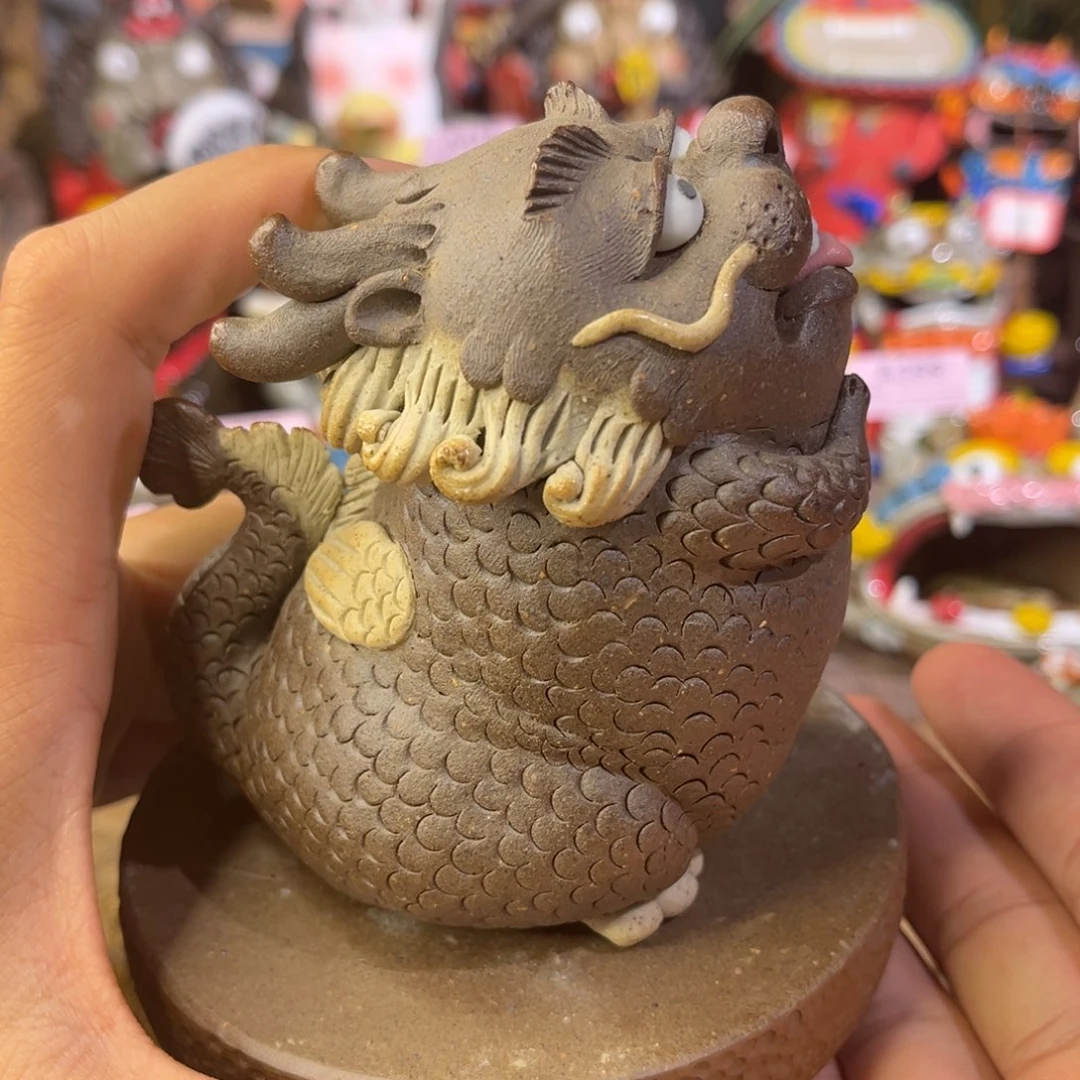 泥塑张*强纯手工茶宠摆件